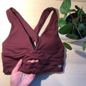 V-Neck Sports Bra with Cutout